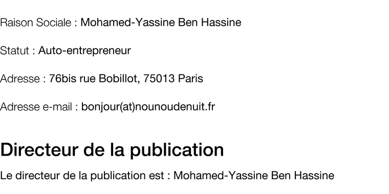 Coordonnées éditeur