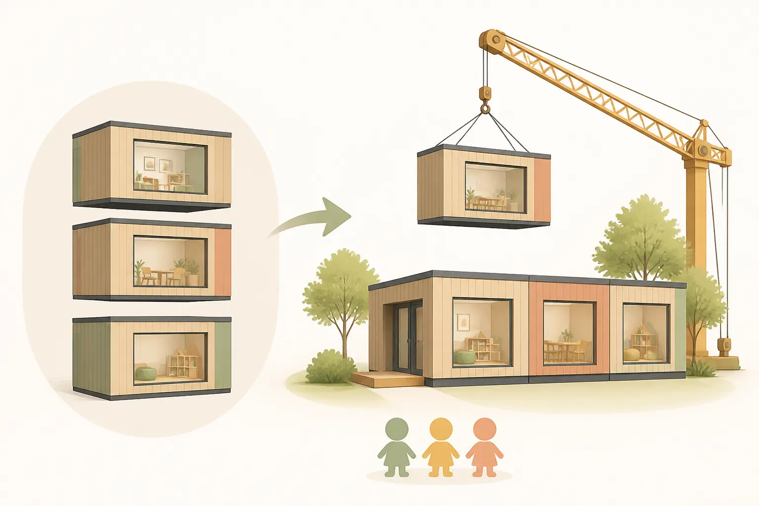 Qu’est-ce qu’une crèche préfabriquée ?
