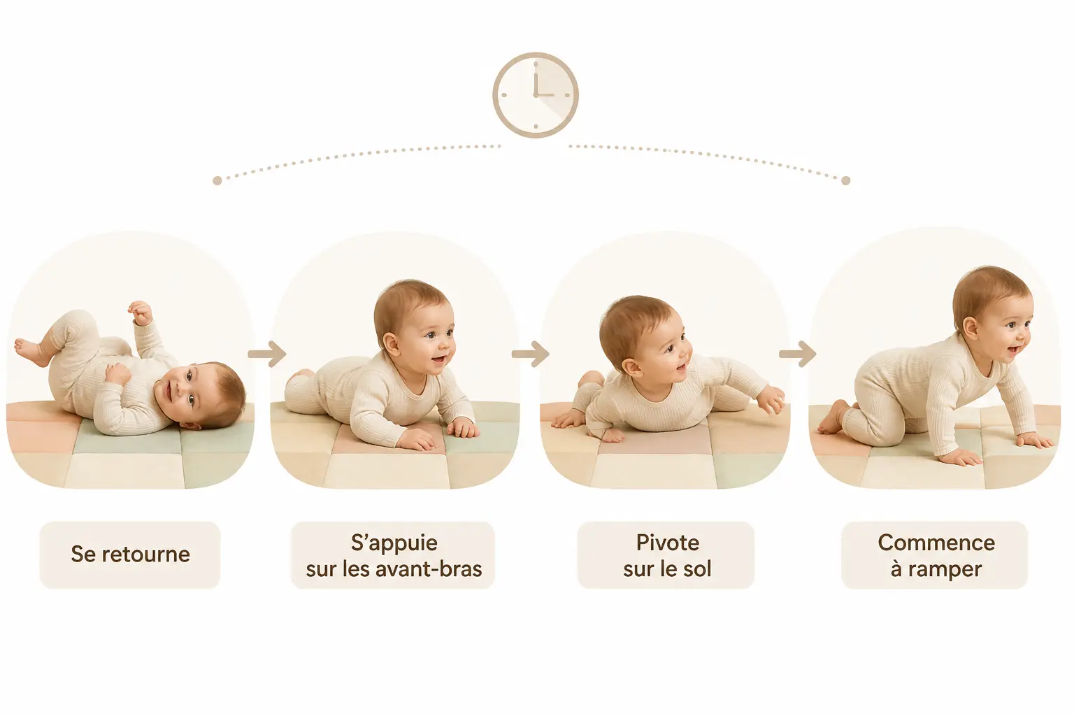 À quel âge bébé rampe en moyenne ?