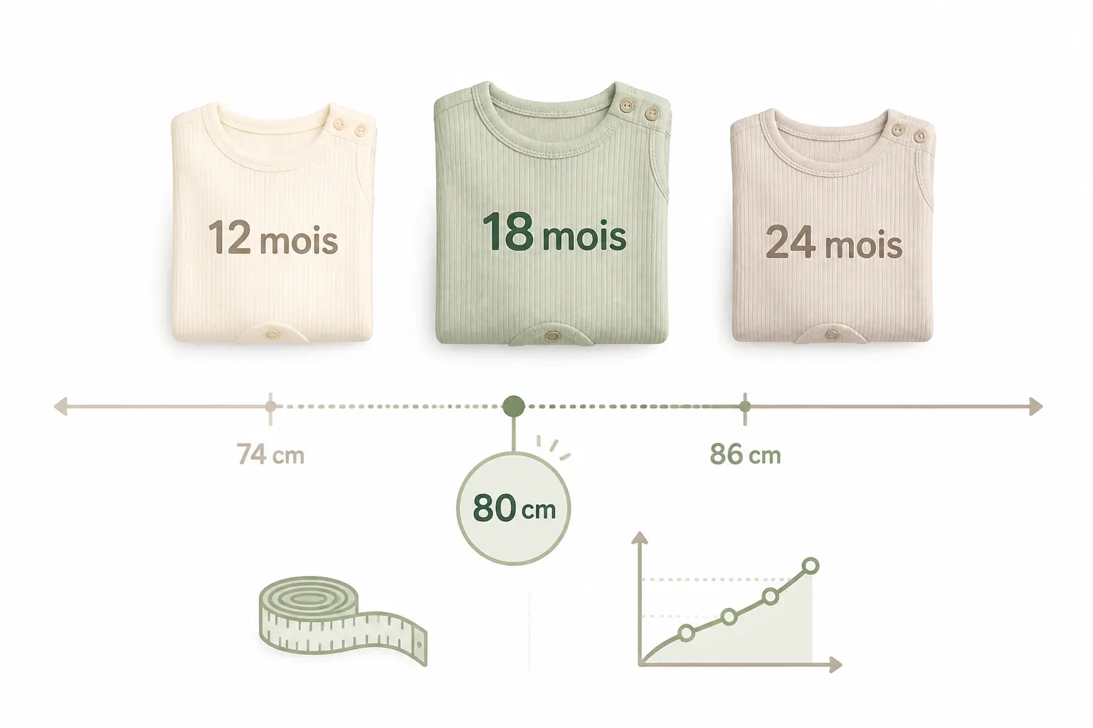 Taille 80 cm bébé : l’âge moyen et la vraie marge à prévoir