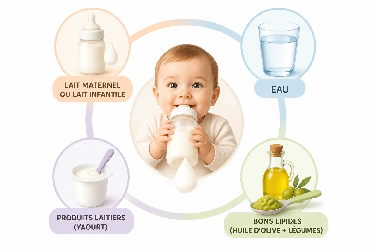Ses besoins à 8 mois : lait, eau, produits laitiers et matières grasses