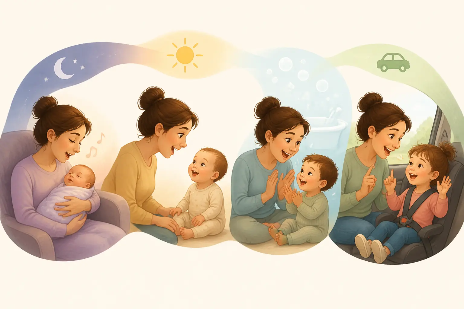 Quelle chanson chanter selon l’âge de bébé et le moment de la journée ?