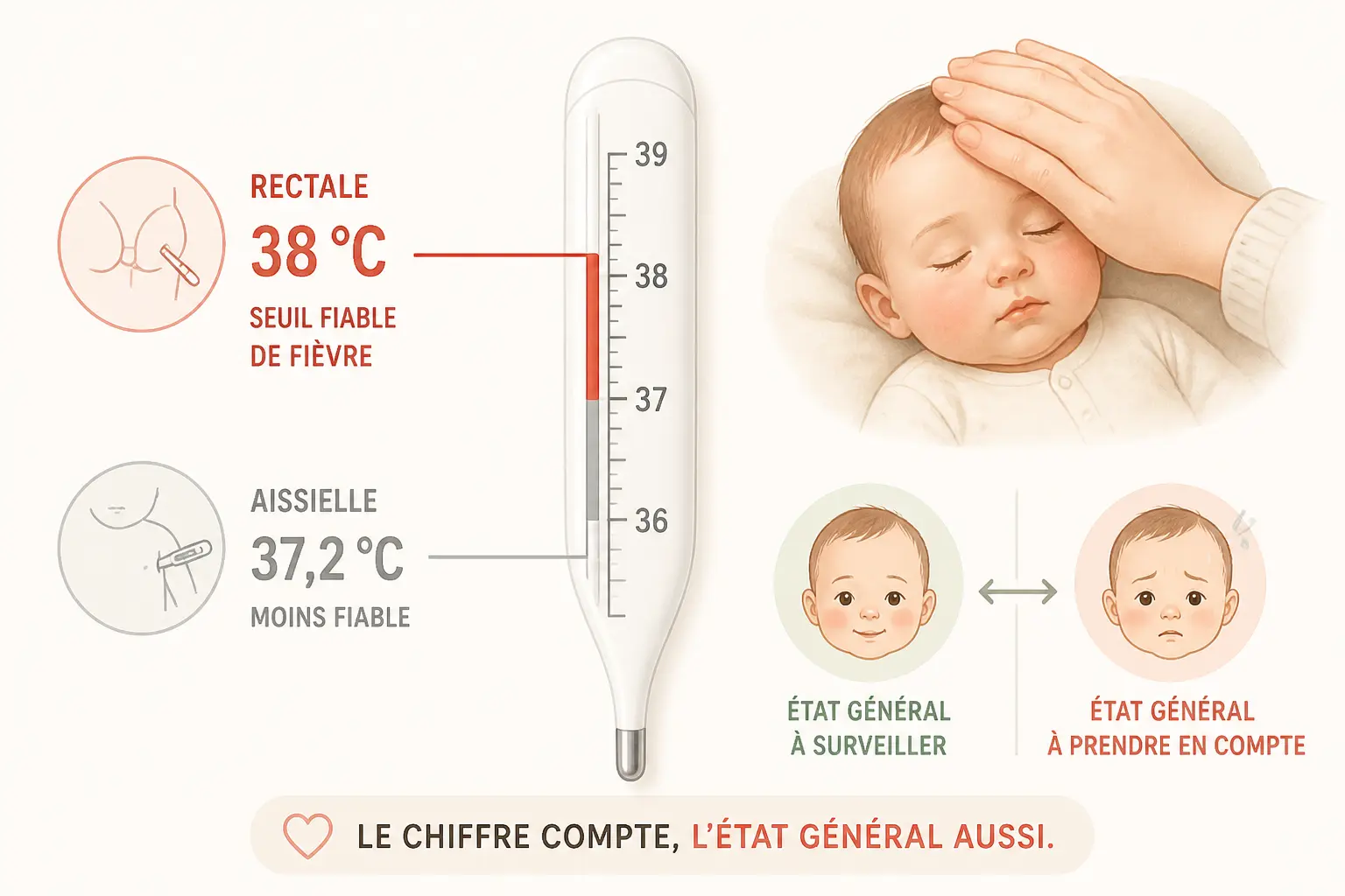 À partir de quelle température bébé a vraiment de la fièvre ?